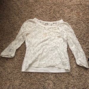 Hollister Lace Front White Shirt